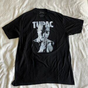 TUPAC SHAKUR Graphic Tee Men's Size XL Black/White 2pac Short Sleeve T-Shirt